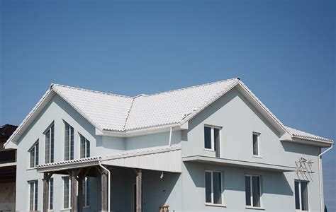 white roof with blue roof